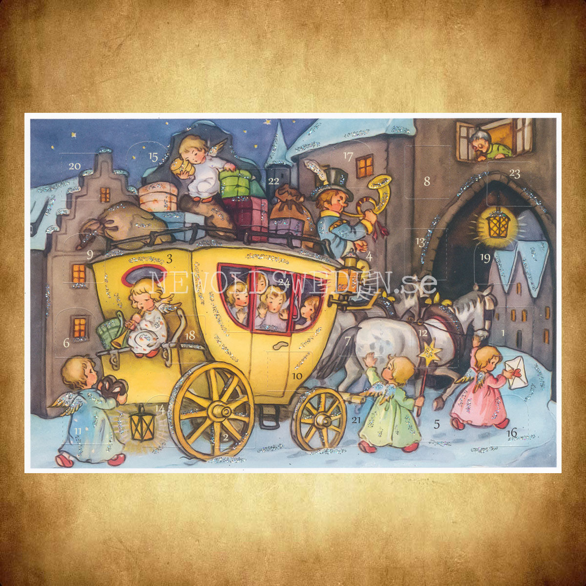 Adventskalenderkort Nostalgie-Kind - Dubbel-kort med kuvert - 991 - 3