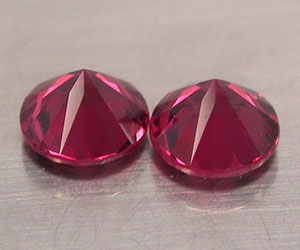 Piedras preciosas granate rodolita naturales redondas de 5.1 mm de 1.305 quilates a juego - 2