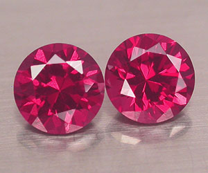 Piedras preciosas granate rodolita naturales redondas de 5.1 mm de 1.305 quilates a juego - 3