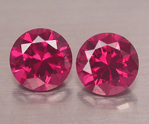 Piedras preciosas granate rodolita naturales redondas de 5.1 mm de 1.305 quilates a juego