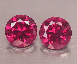 Piedras preciosas granate rodolita naturales redondas de 5.1 mm de 1.305 quilates a juego