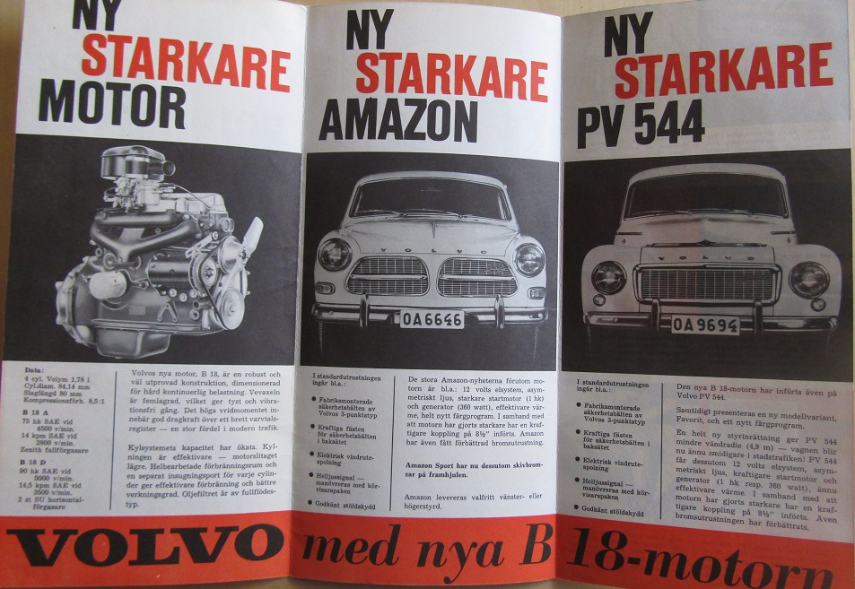 1962 Volvo Amazon  och PV 544 broschyr