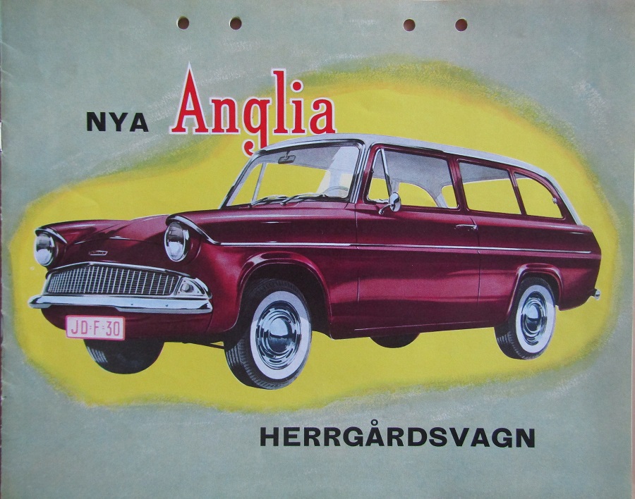 1962 Ford Anglia 105E Herrgårdsvagn broschyr