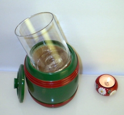 Silltunna röd/grön med glas av Sandbergs Art Nora - 2