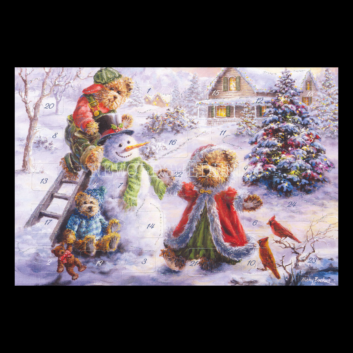 Adventskalenderkort Landschaft - Nicky Boehme - Dubbel-kort med kuvert - 991