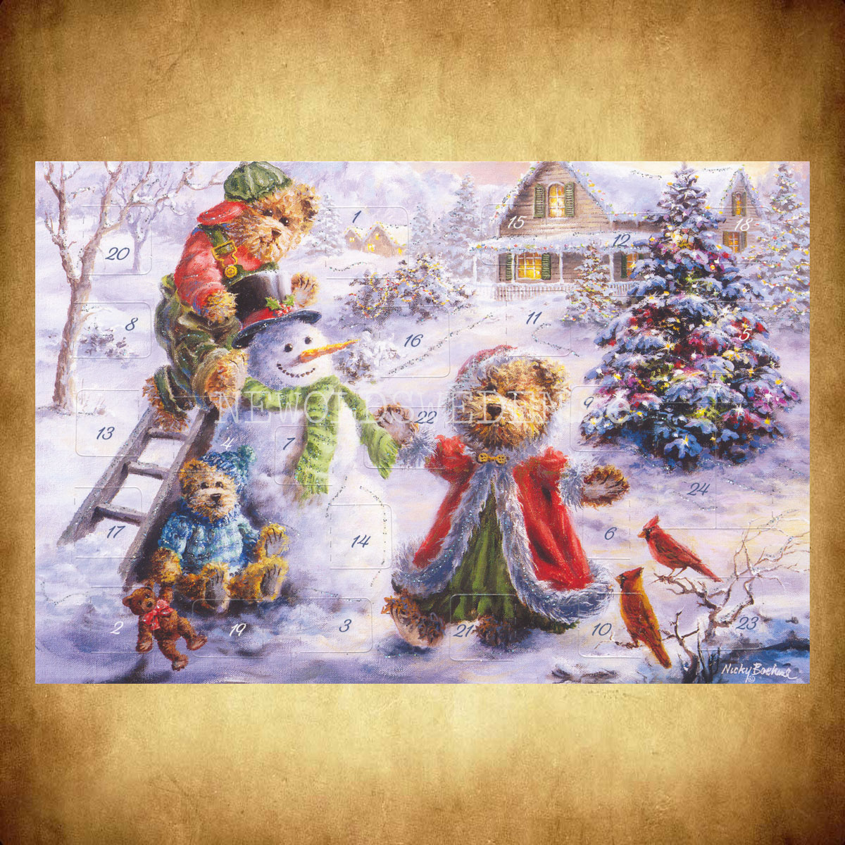 Adventskalenderkort Landschaft - Nicky Boehme - Dubbel-kort med kuvert - 991 - 3