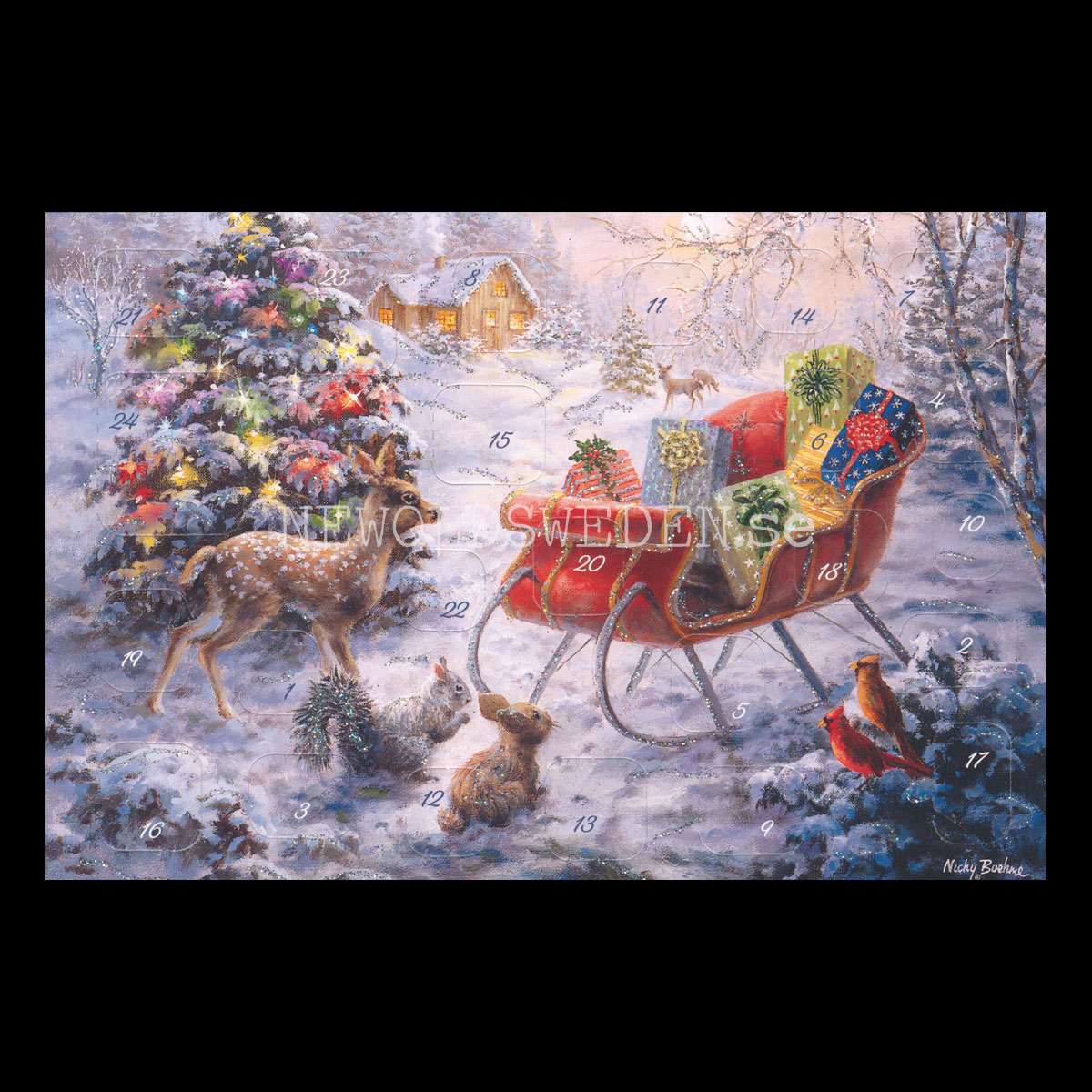 Adventskalenderkort Landschaft - Nicky Boehme - Dubbel-kort med kuvert - 991