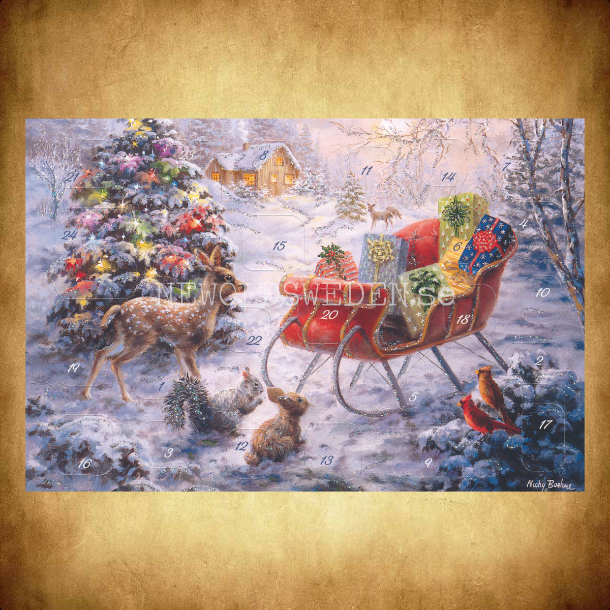 Adventskalenderkort Landschaft - Nicky Boehme - Dubbel-kort med kuvert - 991 - 3