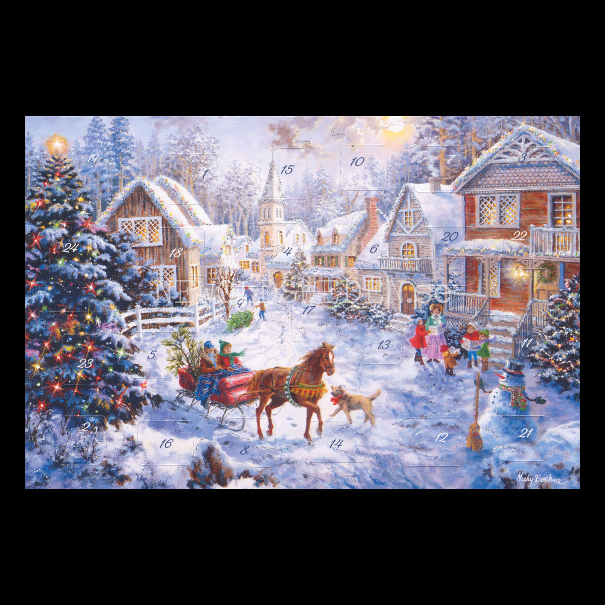 Adventskalenderkort Landschaft - Nicky Boehme - Dubbel-kort med kuvert - 991