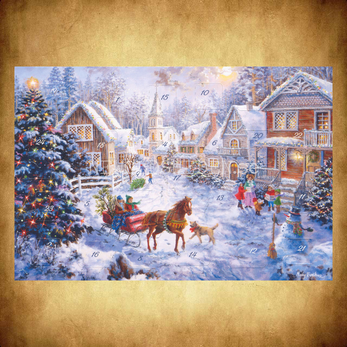 Adventskalenderkort Landschaft - Nicky Boehme - Dubbel-kort med kuvert - 991 - 3