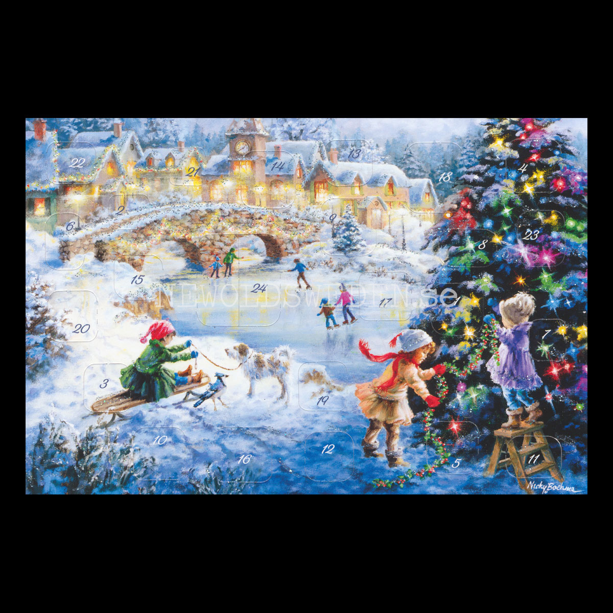 Adventskalenderkort Landschaft - Nicky Boehme - Dubbel-kort med kuvert - 991
