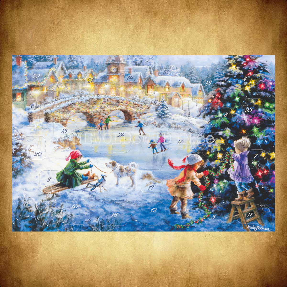 Adventskalenderkort Landschaft - Nicky Boehme - Dubbel-kort med kuvert - 991 - 3