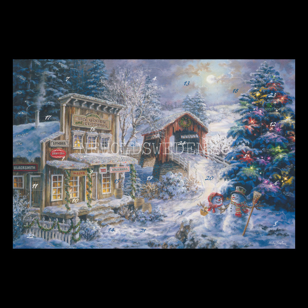Adventskalenderkort Landschaft - Nicky Boehme - Dubbel-kort med kuvert - 991