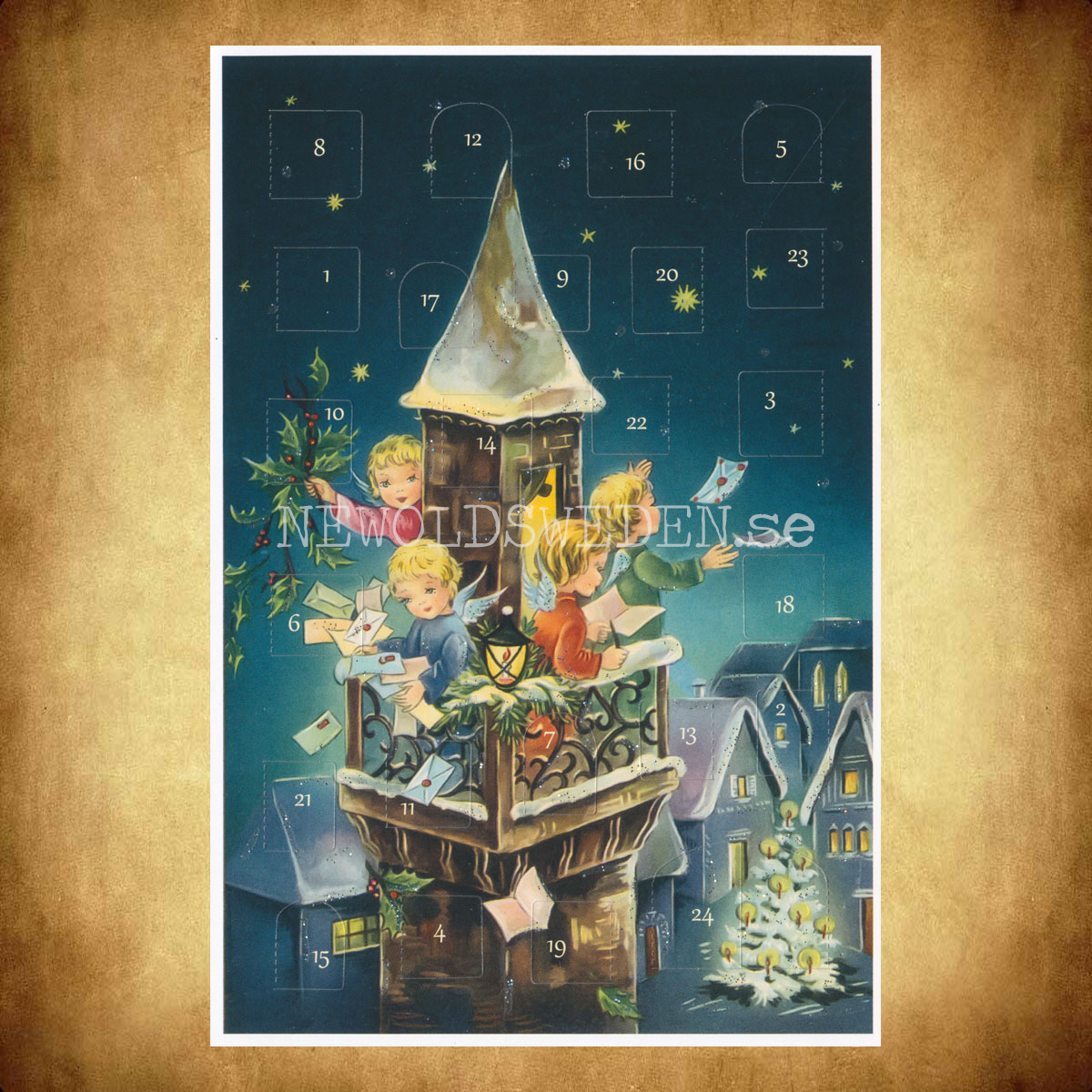 Adventskalenderkort Nostalgie-Kind - Dubbel-kort med kuvert - 991 - 3
