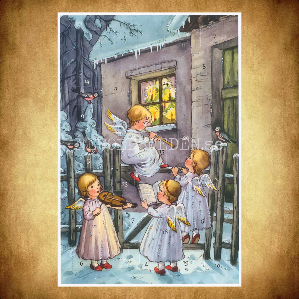 Adventskalenderkort Nostalgie-Kind - Dubbel-kort med kuvert - 991 - 3