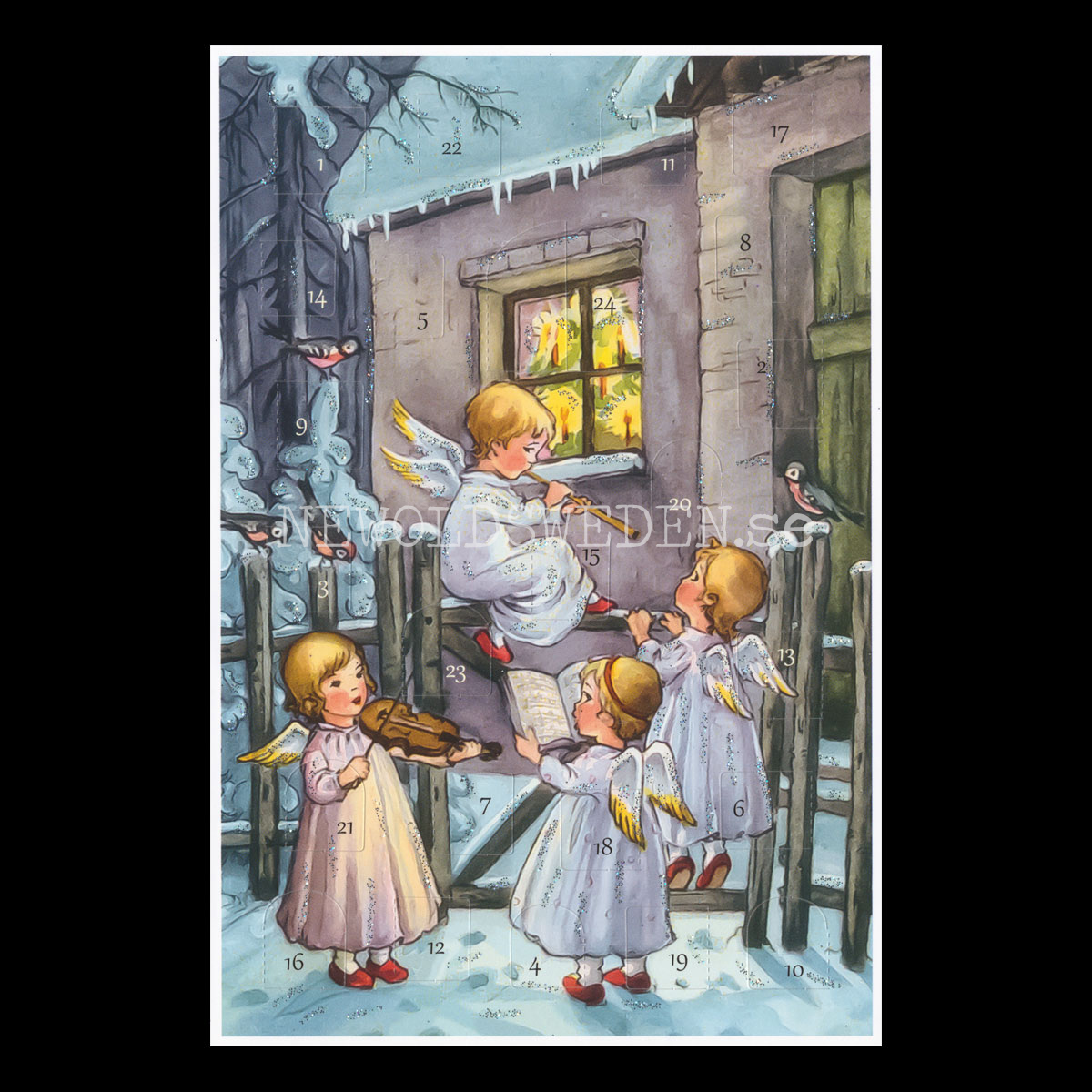 Adventskalenderkort Nostalgie-Kind - Dubbel-kort med kuvert - 991
