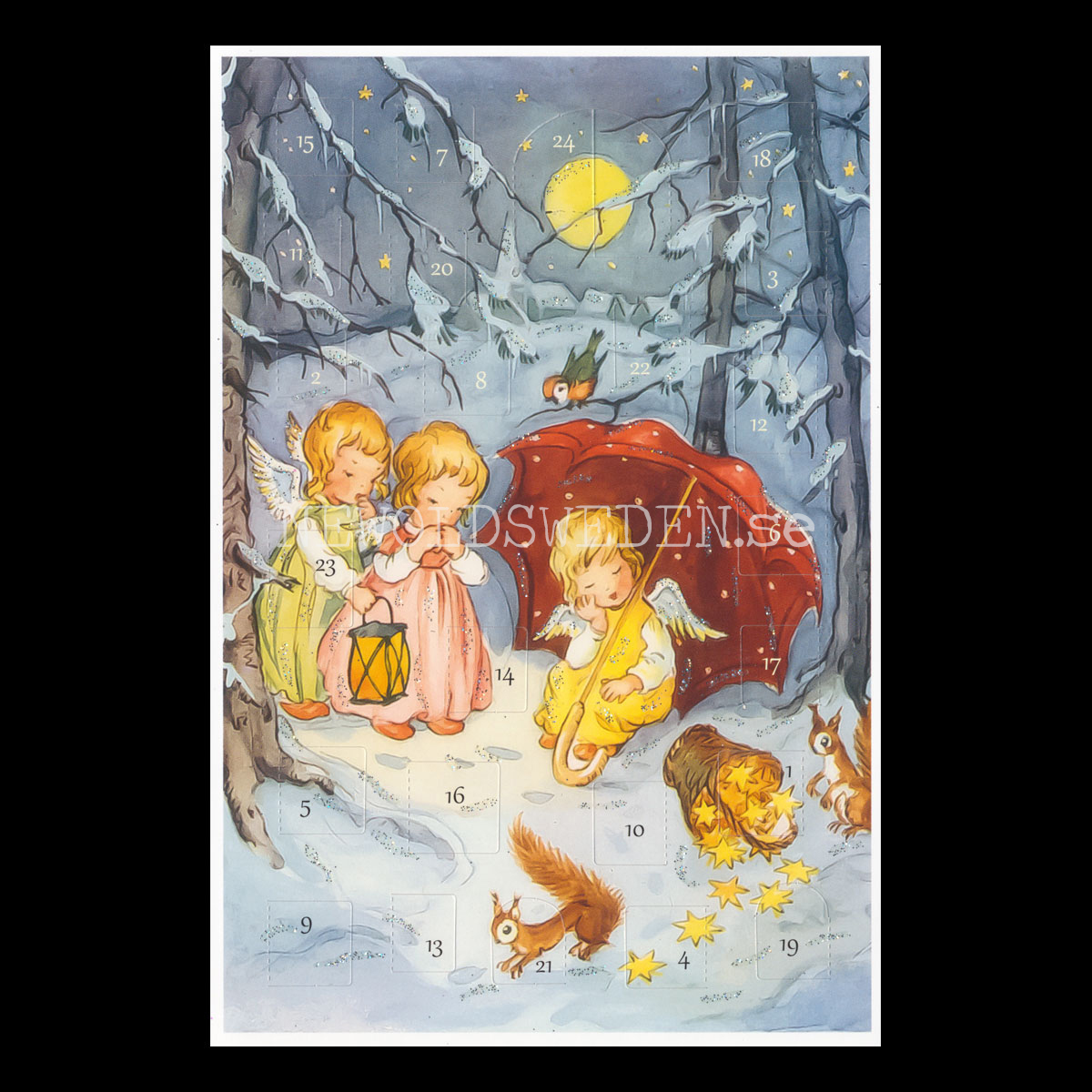 Adventskalenderkort Nostalgie-Kind - Dubbel-kort med kuvert - 991