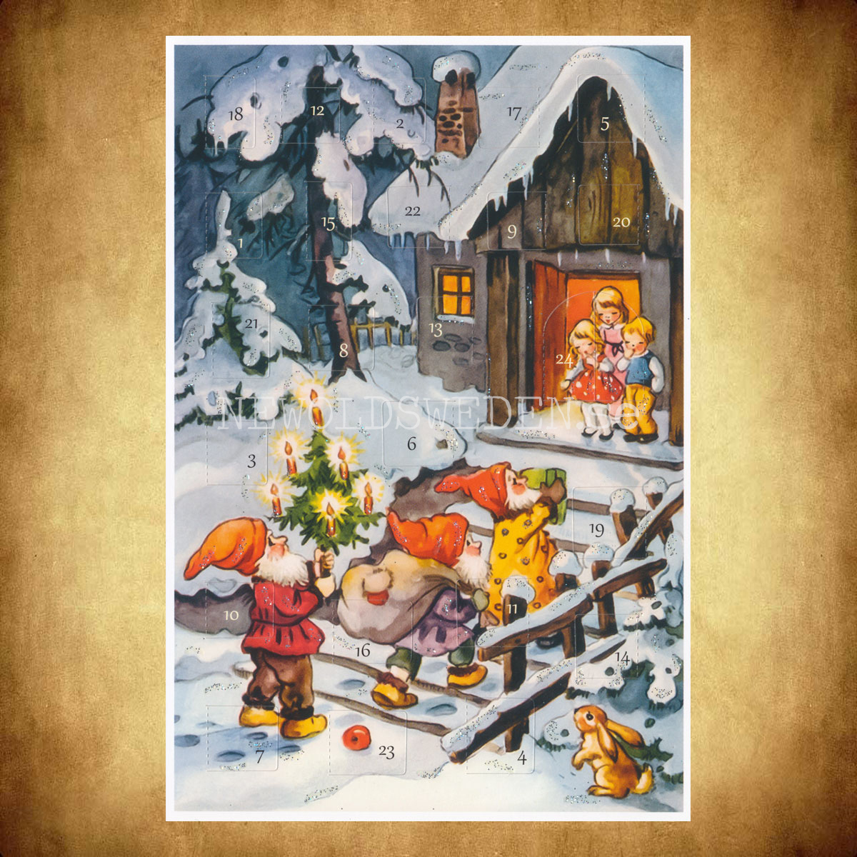 Adventskalenderkort Nostalgie-Kind - Dubbel-kort med kuvert - 991 - 3