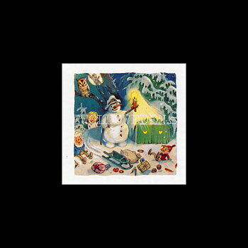 Adventskalenderkort FRITZ BAUMGARTEN 1883-1956 - Dubbel-kort med kuvert - 991