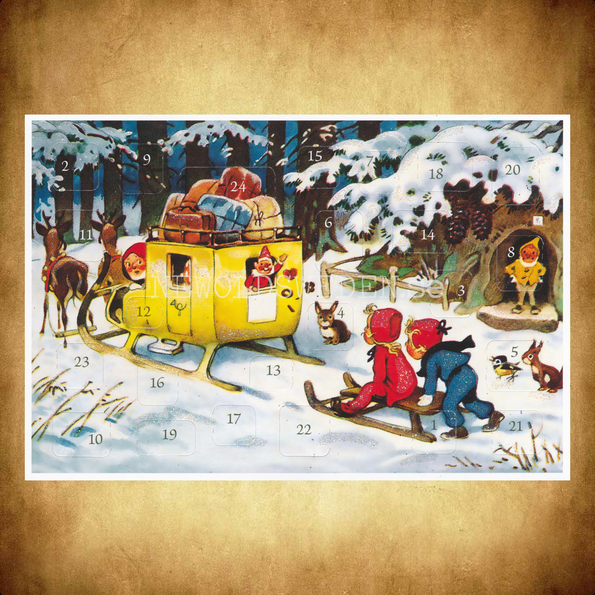 Adventskalenderkort FRITZ BAUMGARTEN 1883-1956 - Dubbel-kort med kuvert - 991 - 3
