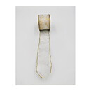 Ribbon - Christmas Hearts White and Gold
