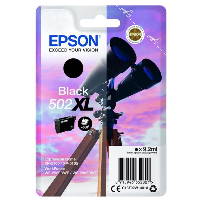 Bläck Epson T502 Svart