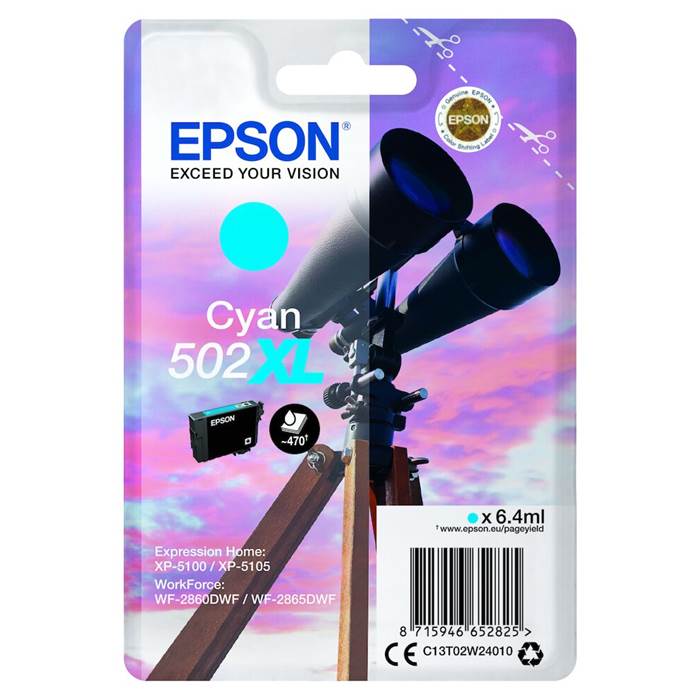 Bläck Epson T502 XL Cyan