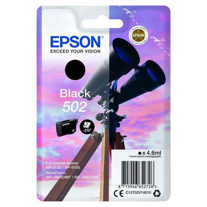 Bläck Epson T502 Svart