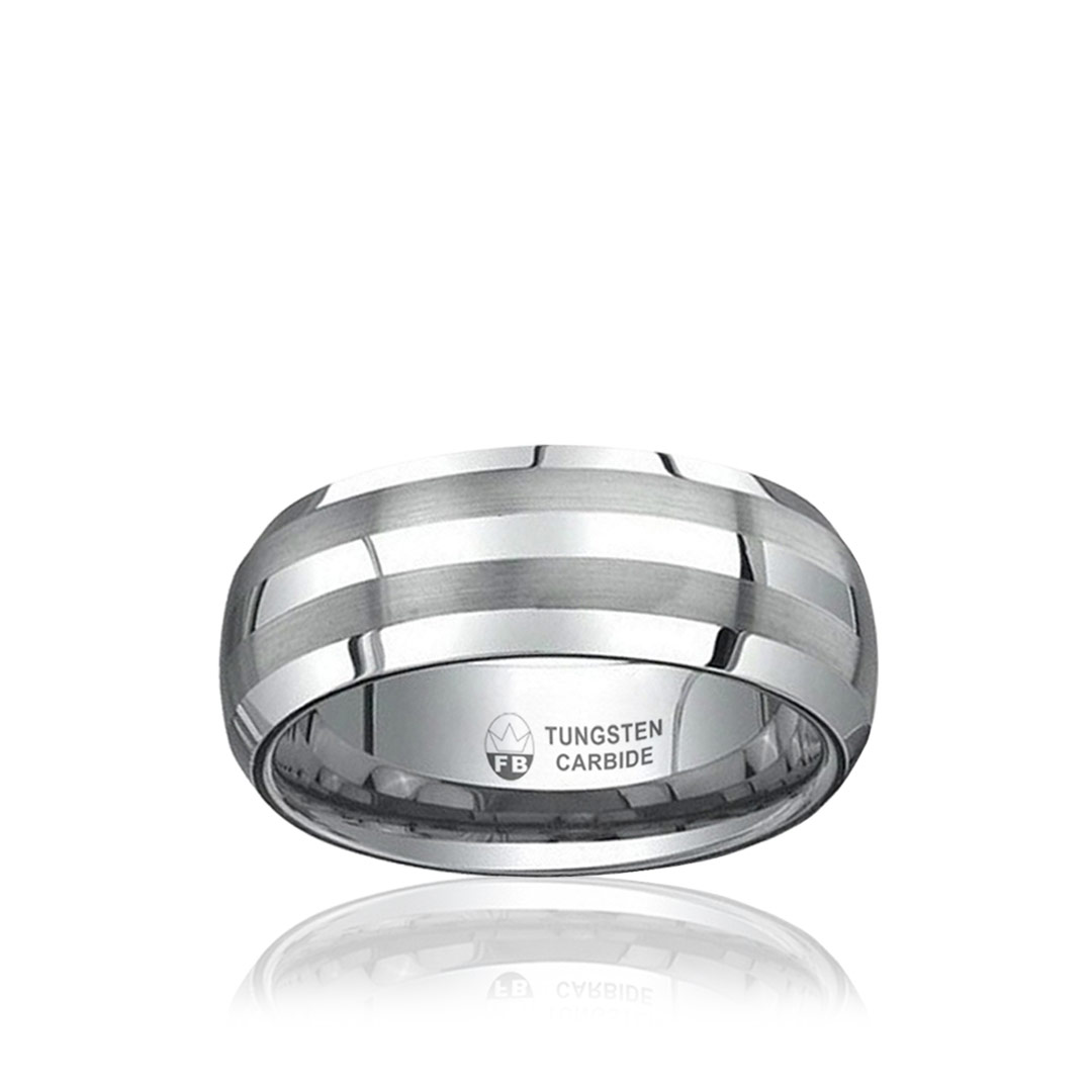 Ring Smooth Line Edition Tungstensring Borstade Linjer 8mm Lyxig ring för honom med personlig gravyr. Trend him at Fint och Billigt