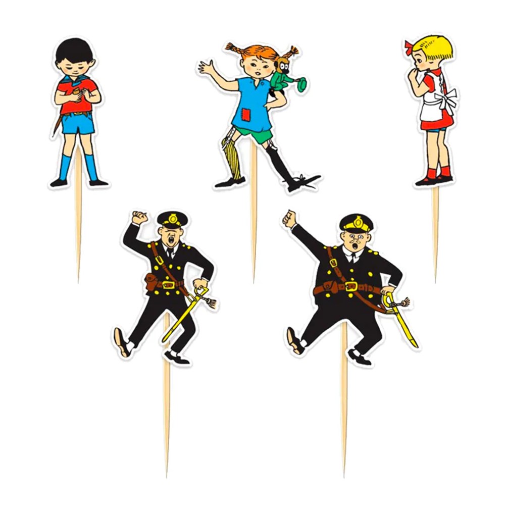Cake tops med Pippi 10-pack