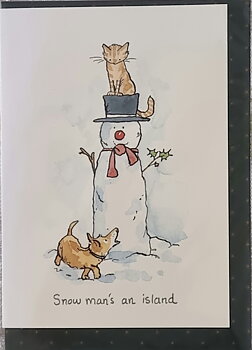 Julkort "Snow man's island"