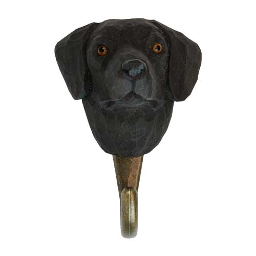 En handsnidad krok med motiv av en labrador retriever.