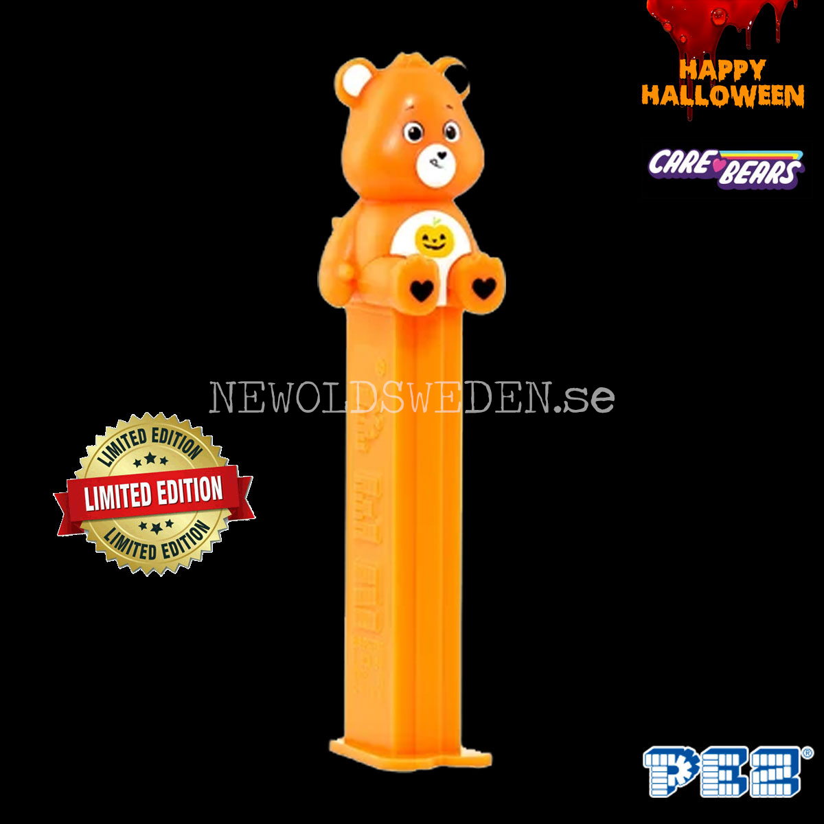 PEZ Dispenser SPECIAL HALLOWEEN LIMITED EDITION + Godis - Care Bears - PE22