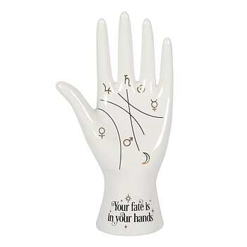 Vit Keramisk Palmistry Hand Ornament