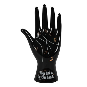 Svart Keramisk Palmistry Hand Ornament