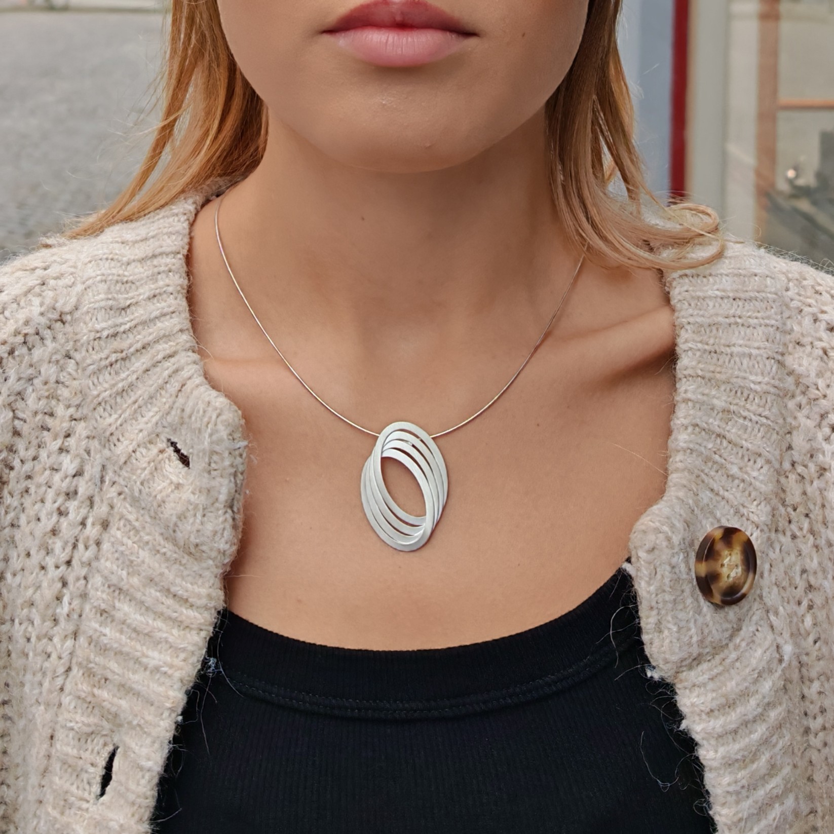 Kelim Quatro halsband silver - 3