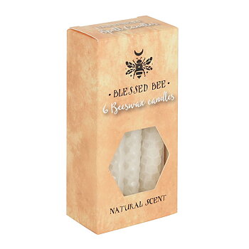 Vit Bivax Ljus , 6 pack - Blessed Bee - Hapiness / Glädje
