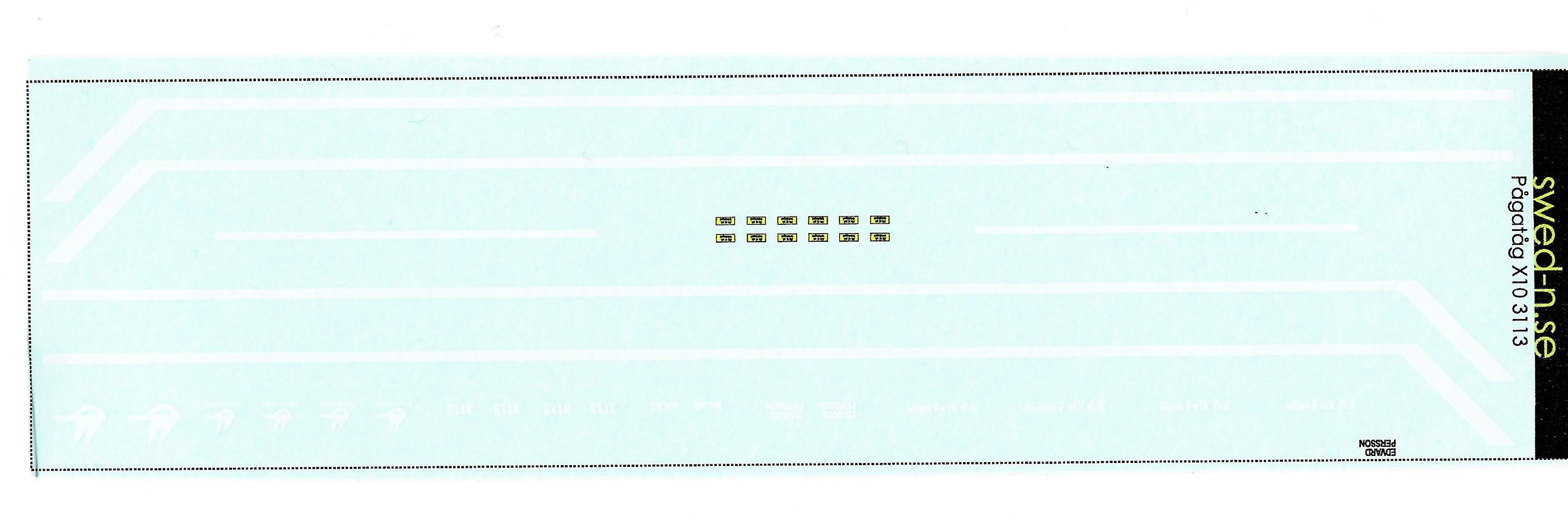 Decal sheet X10 3113 'Edvard Persson'