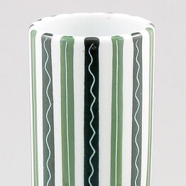 Alf Jarnestad (Alfa 1957) Modern Cylinder Vase with Green/Black Decor 20 cm