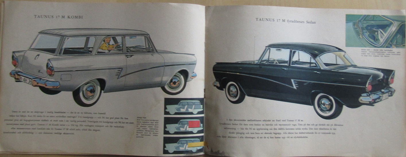 1957-1959 Ford Taunus 17M broschyr svensk - 2