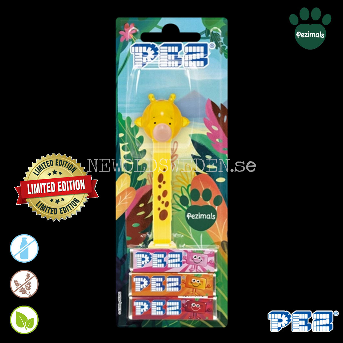 PEZ Dispenser CRYSTAL GIGI GIRAFFE LIMITED EDITION + Godis - PEZimals - PE03 - 2