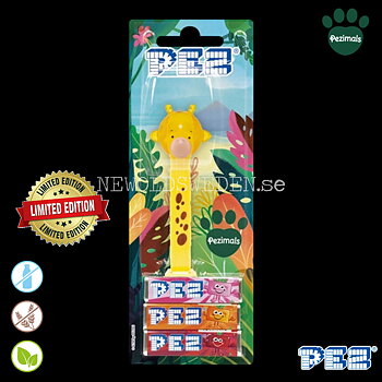 PEZ Dispenser CRYSTAL GIGI GIRAFFE LIMITED EDITION + Godis - PEZimals - PE03