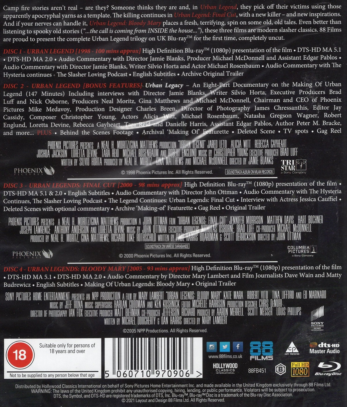 Urban Legend Trilogy (ej svensk text) (Blu-ray) - 2