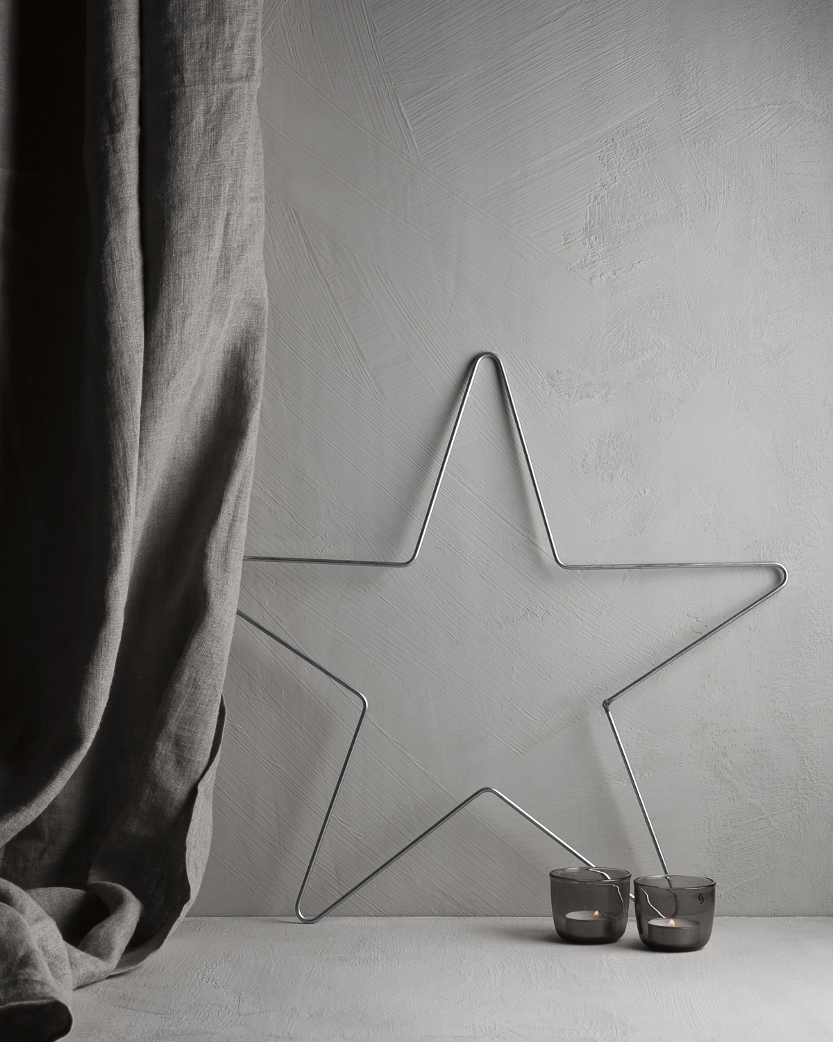 Frame for wreath - Decorative star - Star - Metal - 47x47 cm - 4