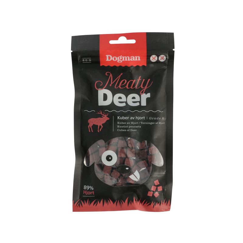 Dogman Hundgodis Meaty Kuber av Hjort 80g