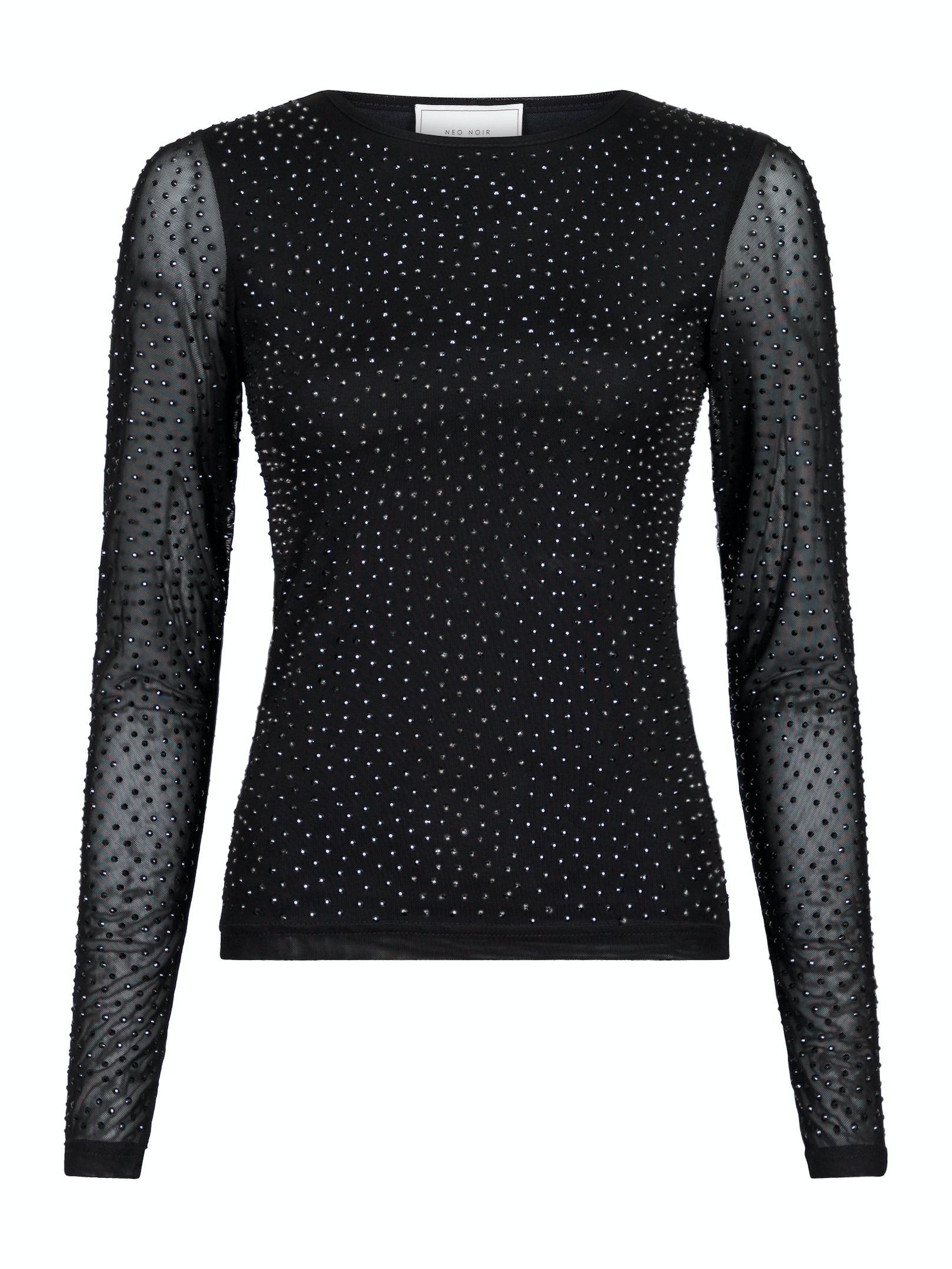 Neo Noir - Basira Stone Mesh Blouse Black - 4