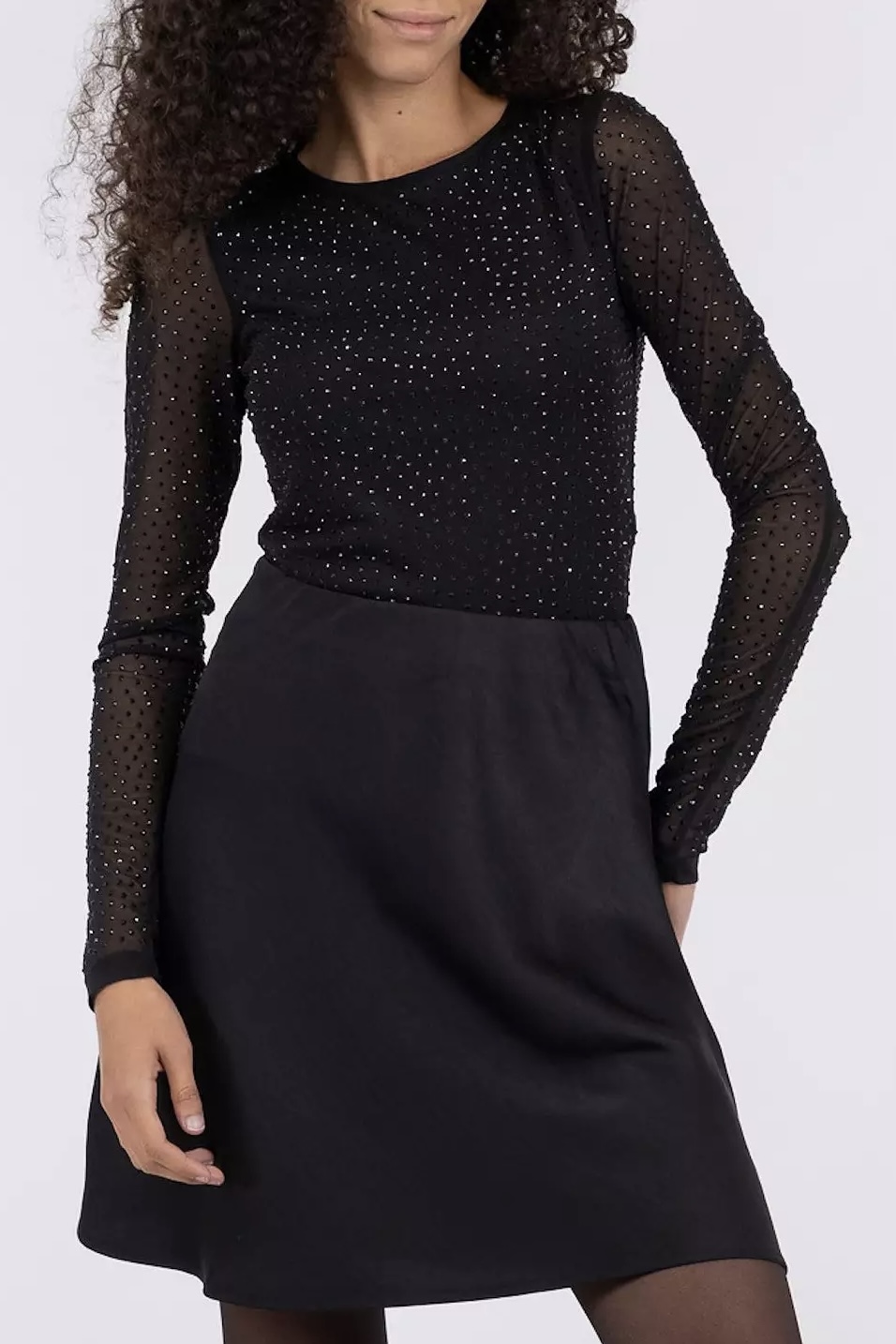 Neo Noir - Basira Stone Mesh Blouse Black