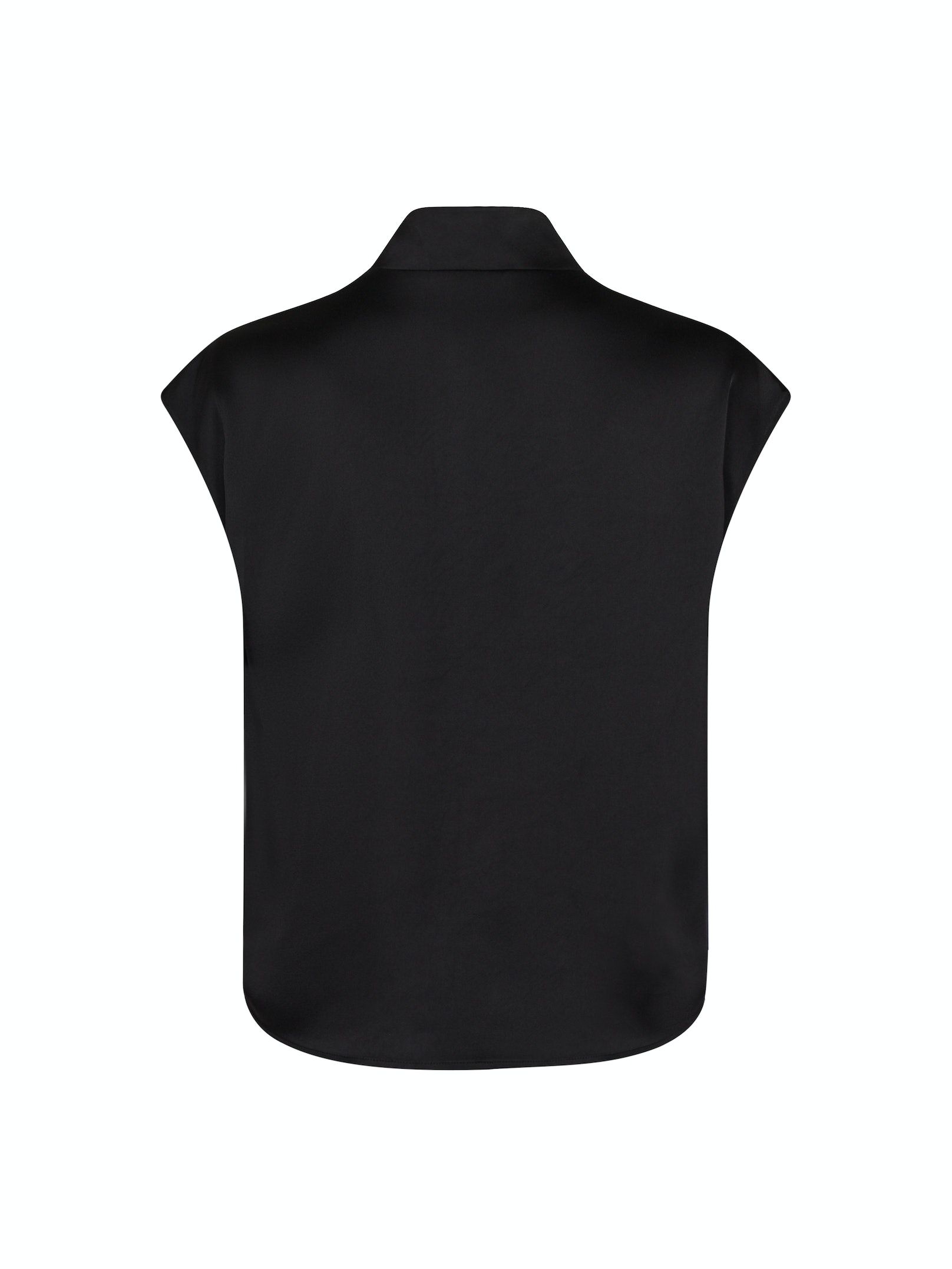Neo Noir - Flana Drapy Satin Blouse Black - 5