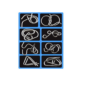 Hjärngympa - Metallpussel - Separera 8-pack