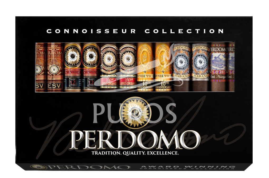 Perdomo Award Winning Connoisseur Collection Presentask - 12 Cigarrer